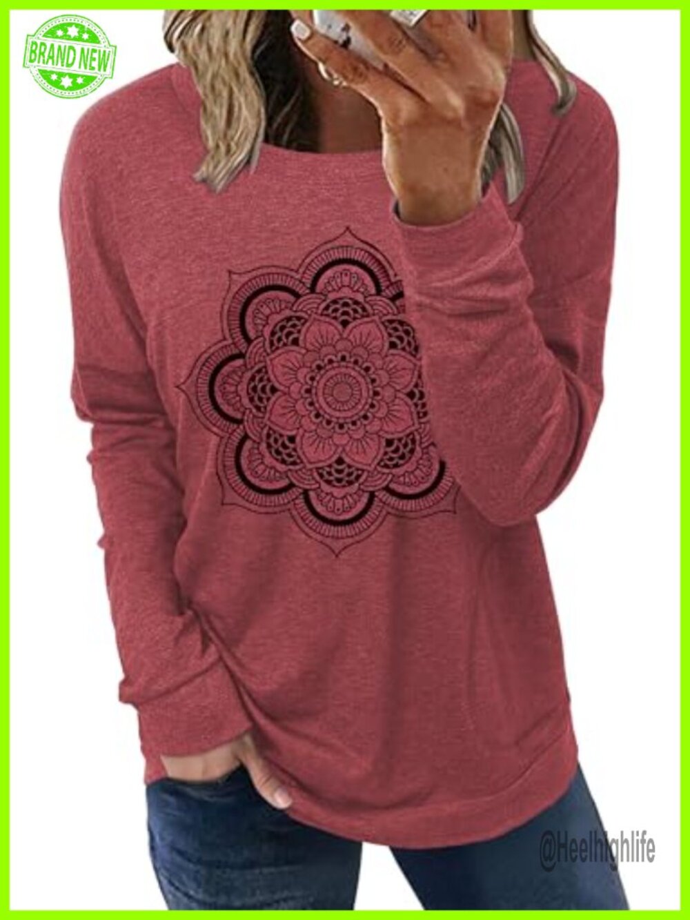 Womens Casual Loose Fit Tunic Shirt Long Sleeve Pullover with Pockets